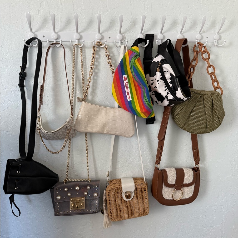 Brown and Cream Crossbody Bag